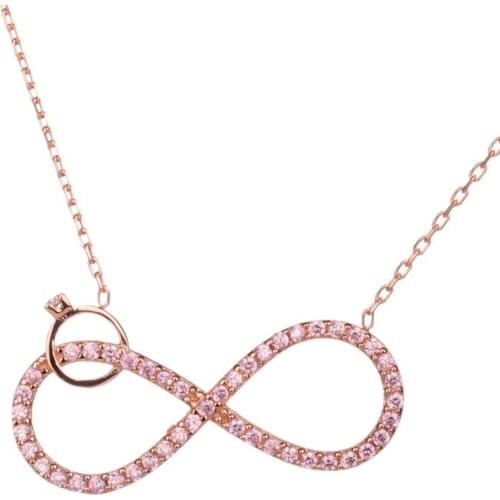 925 Sterling Silver Infinity Necklace Womens Pendant Necklace Infinity Love Necklace for Women