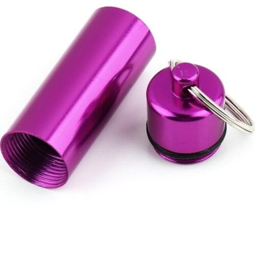 1PC Waterproof Aluminum Pill Box Case Bottle Cache Drug Holder Container Keychain Medicine Box Health Care