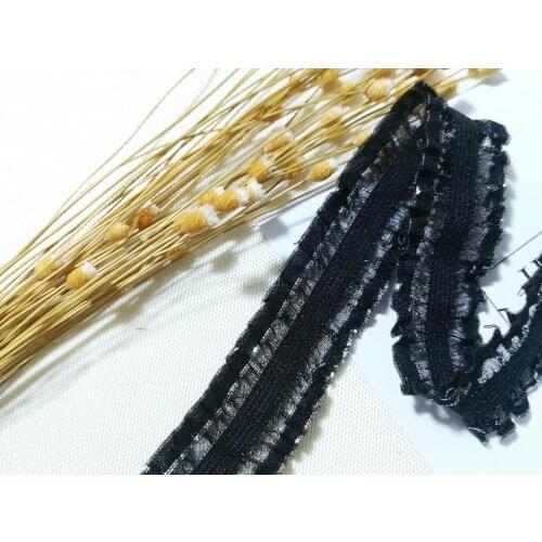 1Yards Elastic Pleated Guipure Lace Ribbon Trim Craft 2.2cm Silver Elastic Lace Fabric Sewing Decor Clothes Lace dentelle P02