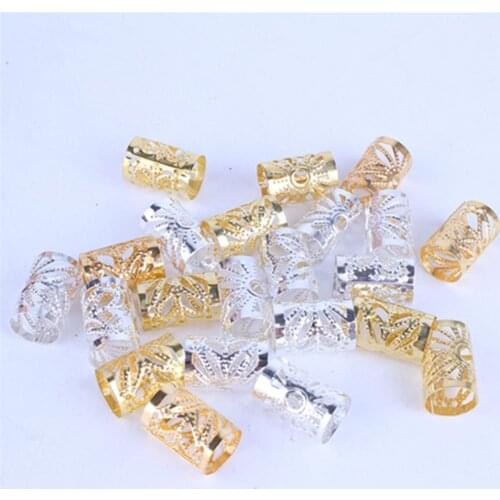 20PCS Aluminum Hollow Hair Jewelry Braid Rings Decoration Pendants Adjustable Dreadlocks Beads Cuffs Rings Accessories