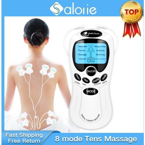 8 mode EMS Electric herald Tens Machine Acupuncture Body Massage Digital Therapy Massager Muscle Stimulator Electrostimulator