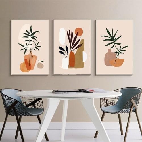 Abstract Orange Green Plant Fruit Leaf Nordic Posters And Prints Wall Art Canvas Painting Wall Pictures For Living Room Decor