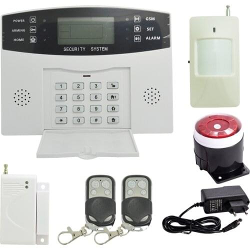 433MHz Wireless Home Security Alarm System PIR Motion Sensor Door contact LCD Panel GSM Alarm system Indoor Siren
