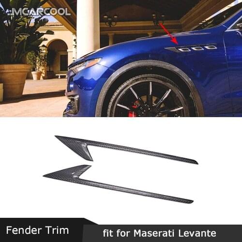 Fit For Maserati Levante 2016-2019 Front Fender Side Bumper Air Vent Trim Mesh Cover Carbon Fiber Car Sticker Accessories