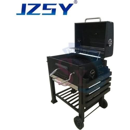 Wholesale price country house large trolley charcoal barbecue smoke oven/hotel villa outdoor diy beefmaster bbq grill with wheel