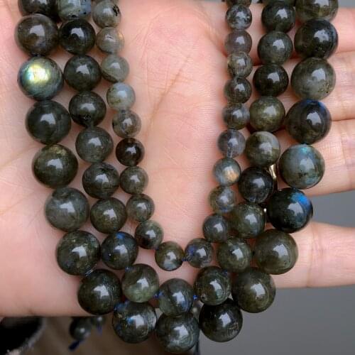 Natural Green Labradorite Stone Beads Round Loose Spacer Beads For Jewelry Making Handmade Diy Bracelet Necklace 15Inch 6/8/10mm