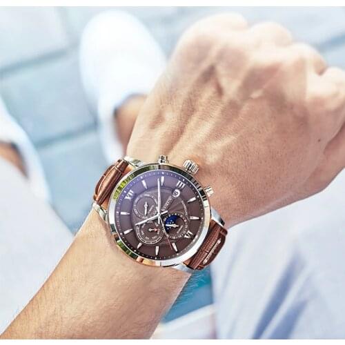 NESUN Men Fashion Business Automatic Mechanical Wristwatches Sapphire Waterproof Military Sports Watches Clock Relogio Masculino