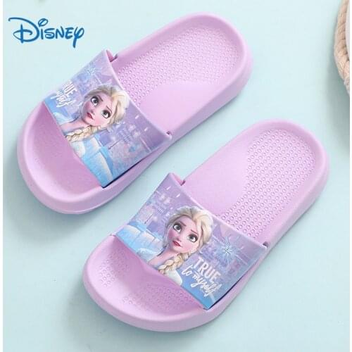 Disney Frozen Elsa Slippers For Kids Girls Beach Slippers EVA Home Flip Flops Olaf Sofia Shoes 1-12 Years Childrens Sandals