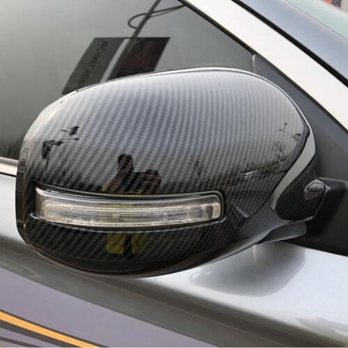 For Mitsubishi ASX 2010-2019 2pcs/set Car Side Mirror Carbon fiber/ABS Rear view mirror Cover Exterior Car styling Accessories