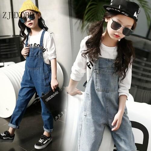 5-16T Girl Overall Kids Denim Jumpsuit Children Overalls Jeans Spring Boys Jeans Girls Pants Cowboy Trousers Baby Clothing Set