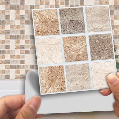 Funlife 10*10cm Colorful Mosaic Waterproof Peel and Stick Wall Art Bathroom Cafes Living Room Tile Sticker Wall Sticker MTS006