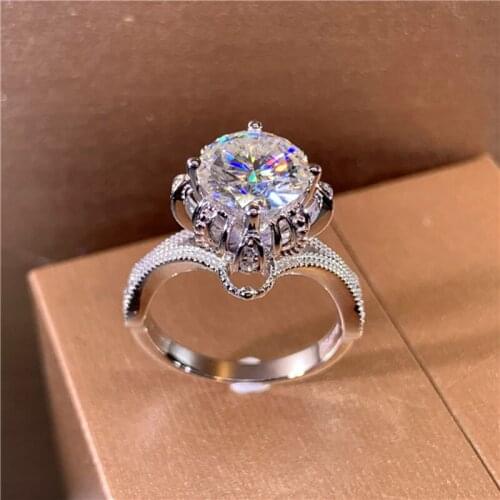 100% 18K Gold ring 1ct D color VVS Moissanite Diamond Ring Wedding ring With national certificate 0011