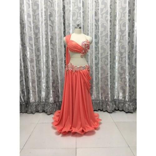 Bellydance oriental Belly Indian gypsy dance dancing costume costumes clothes bra belt chain scarf ring skirt dress set suit 610