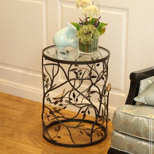 Creative Nordic Sofa Side Table Metal Glasses Coffee Table Bedroom Simple Bed Coffee Table Leisure Balcony Coffee Table
