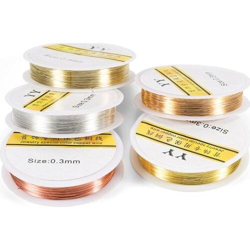 1Roll 0.2-1.0mm No discoloration Copper Wire Preserving Beading Cord String For DIY Jewelry Making Findings Supplies Accessories