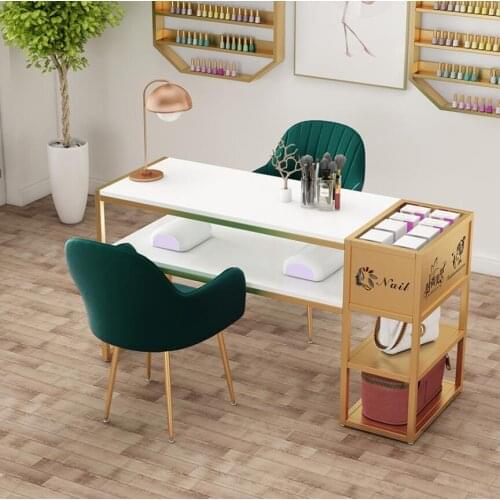 Iron art single and double manicure table