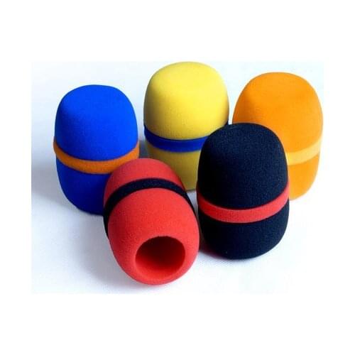 A Ausuky 5pcs/lot Microphone High Density Windscreen Foam Cover Audio Foam Microphone Multicolor -25