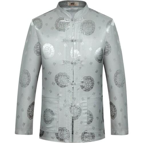 Plus Size 4XL New Chinese Traditional Mens Mandarin Collar Full Dragon Tang Suit Clothing Long Sleeve Kung Fu Shirt Blouse Tops