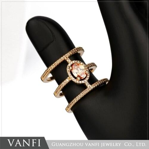 New Fashion Rose Gold Hollow Rings Popular Fashionista Long Ring Exaggerated Personality Jewelry