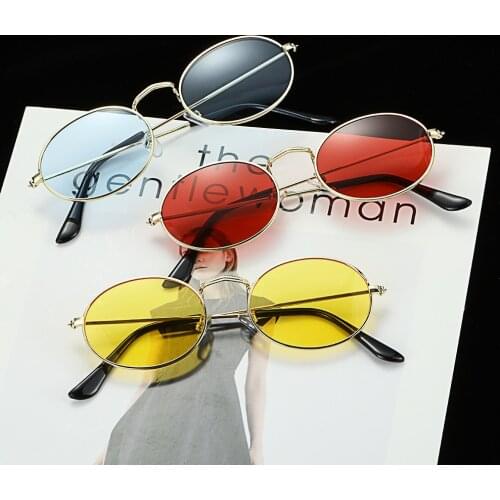 Cute Sexy Small Frame Retro Oval Sunglasses Vintage Goggle Eyewear Fishing Cyclling Sun Glasses Black Shades Round Sunglasses