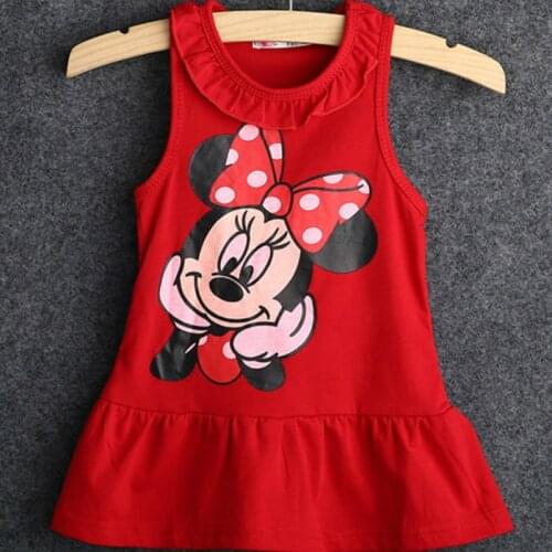 Baby Girl Dress Summer 100% Cotton Tops Sleeveless Dress Cartoon Fashion Dress Baby Girl Cartoon Tops Dressd Girls Dress