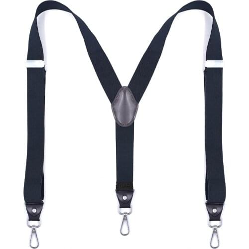 Heavy Duty Suspenders with Swivel Hooks for Men Work Jeans Y Back Big and Tall Adjustable Elastic Trouser Braces Belt Loop Strap