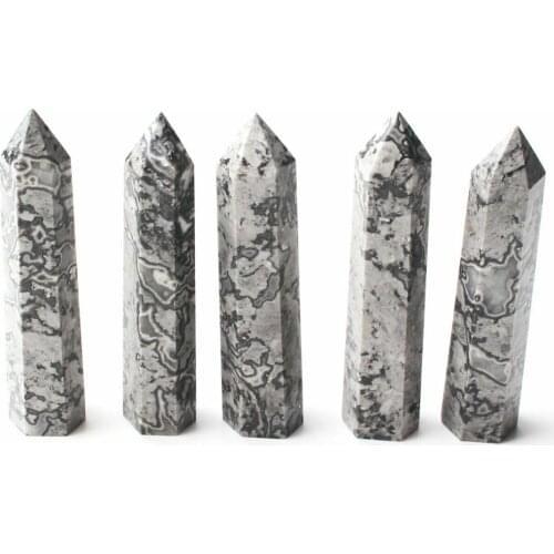 Natural crystal wand point picasso quartz crystal point for decoration