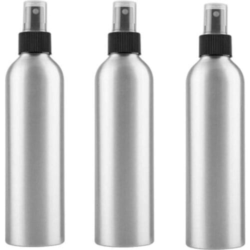 6pcs 250ml/8.5 Empty Refillable Silver Aluminum Fine Mist Spray Bottles Perfume Sprayer Atomizer Cosmetics Container Jar Pot