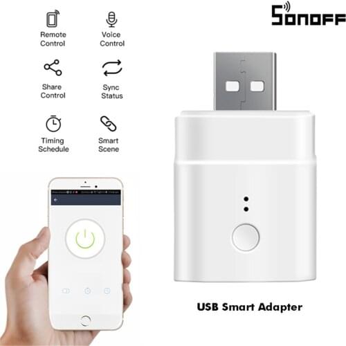 SONOFF Micro Mini Wifi USB Power Adapter 5V Smart Home Remote Conotrol Switch via eWeLink APP Google Home Alexa Voice Control