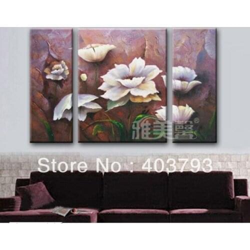 Modern oil painting on canvas Frameless painted EURO style flower Free shipping