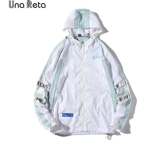 Una Reta Trench Coat Spring Autumn New Streetwear Men Clothing Thin Tracksuit Patchwork Sun Protection Coat Plus Size Man Jacket