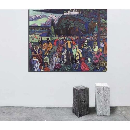 Wassily Kandinsky Street Scene Wall Art Canvas Painting Posters Prints Modern Painting Wall Pictures For Living Room Home Decor