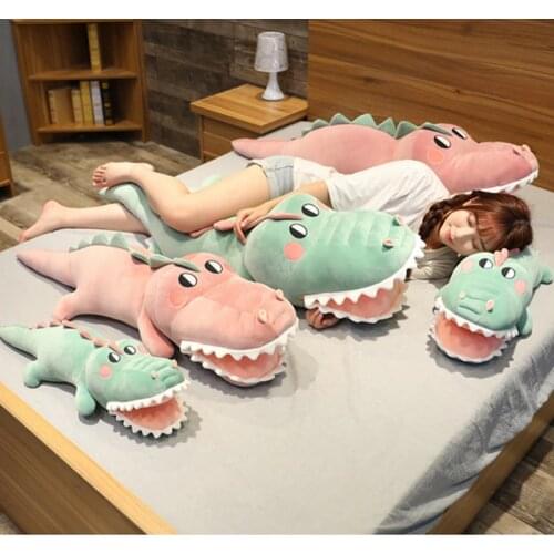 Funny Soft Simulation Crocodile Plush Toy Cartoon Animal Alligator Stuffed Doll Bed Sleeping Pillow Cushion Friend Birthday Gift
