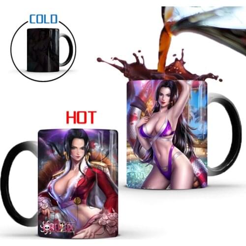 1Pcs 350ml New Cerative Anime Sexy Boa Hankokku Color Changing Mug Ceramic Coffee Milk Tea Cup Best Gift for Children Friends