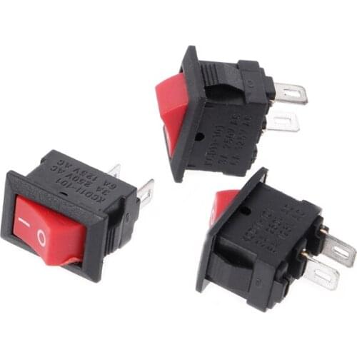 10 Pcs 2 Pin 10x15mm SPST ON/OFF Soldering Terminal Boat Rocker Switch 3A AC 250V