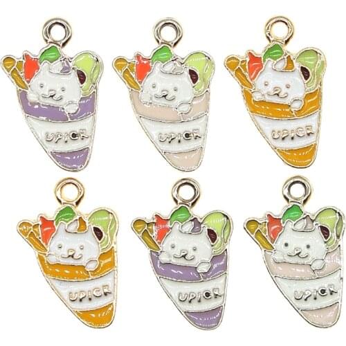10pcs/lot MINI 14*21mm Cute Cat Sushi Enamel Avocado bread Charms for DIY Earring Jewelry Handmade Finding XL1011