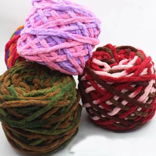 100g skeins Cotton Knitted Colours HandCraft Bulky NEW Knitting Crochet Chunky Chunky Yarn velvet Colorful Wool chenille