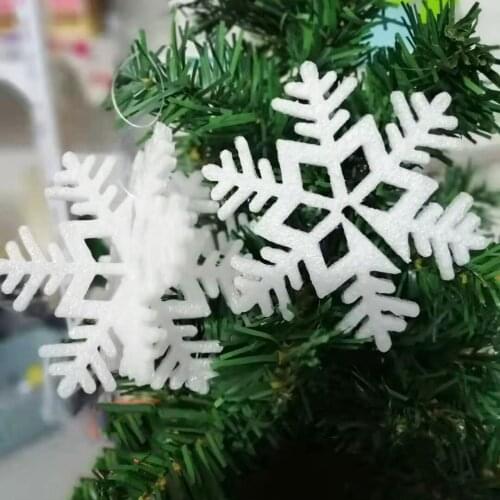 100pcs Quality Christmas Ornament White Snowflakes Foam Christmas Snowflake Tree Window Christmas Decorations For Home DIY