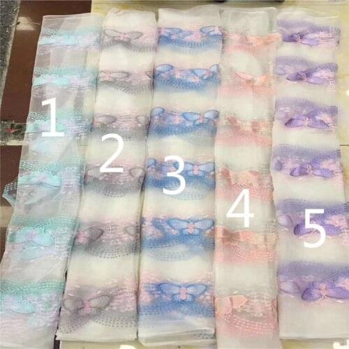 2019 Mesh Multi-Color Butterfly Embroidered Fabric Fashion Fresh Girls' Shirt Dress Embroidery Fabrics