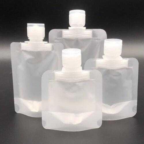 30ml/50ml/100ml Convenient Travel Lotion Dispensing Bag Cosmetic Packaging Bag White Square Divided Into Flip-top Nozzle Bags