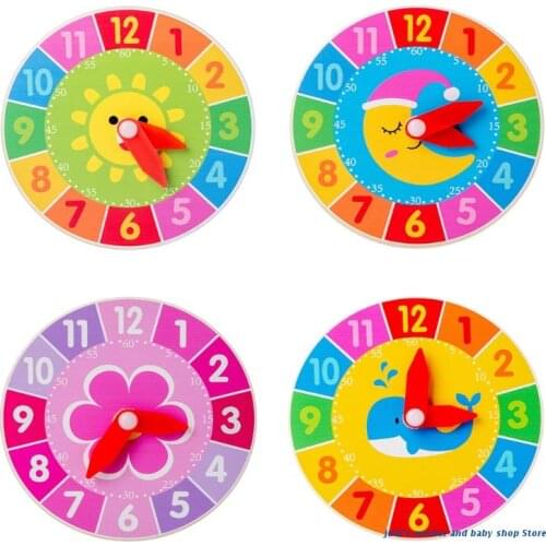 67JC Kids Clock Teaching Montessori Early Learning Educational Toy Gift