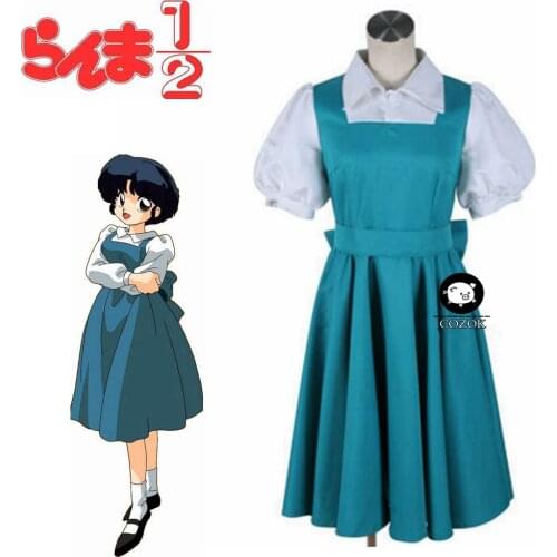 Anime Ranma 1/2 Tendou Akane Cosplay Costume Blue Dress Uniform Free Shipping