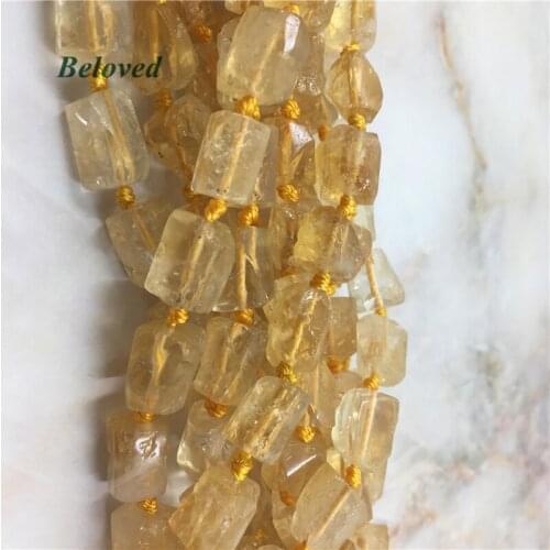 Big Cylinder Citrines Quartz Nugget Loose Beads, Raw Yellow Quartz Gems Necklace DIY Spacer Beads, BG18038