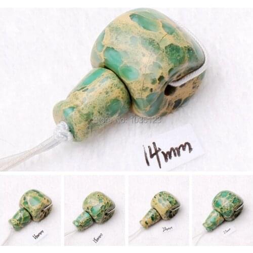 High Quality Natural 14.16.18.20.22mm Column Shape Green Stone Tibet Guru Loose Beads 1 Set Jewelry Accessory wj112