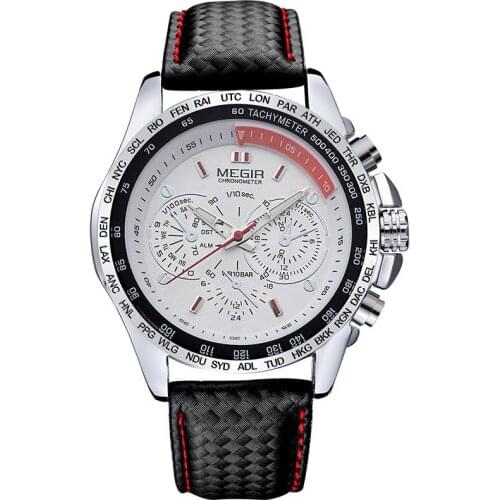 Fashion Mens Watches Top Brand Luxury Quartz Waterproof Sports Clock Wristwatch Relogio Masculino Red Leather Strap Male Watch