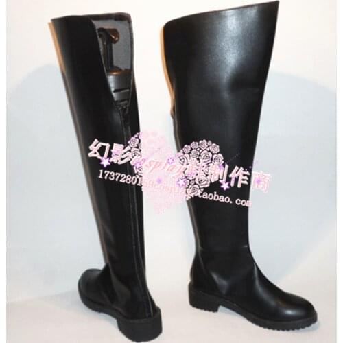 Attack on Titan Eren Jaeger Black Long Cosplay Shoes Boots H016