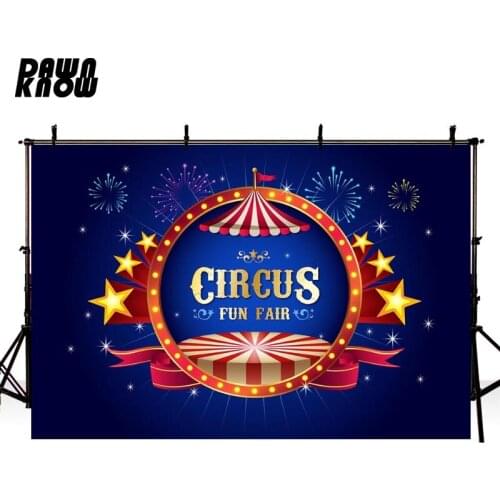 DAWNKNOW Cartoon Circus Photography Background For Baby Photocall Fun Fair Fireworks Backdrop Children Photo Studio lv826