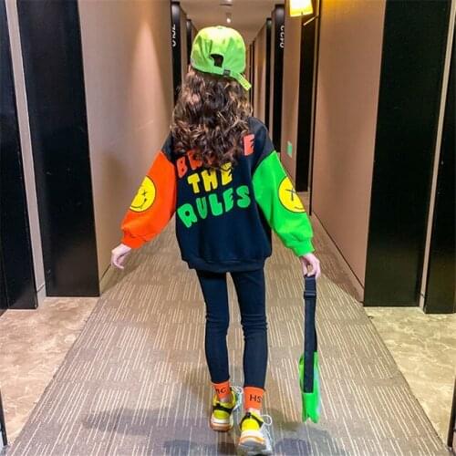 Children Sports Suit For Girls Tracksuit 3-12 Years Letter Print Long Sleeve Girl Sweatsuit Autumn Winter Teenage Clothes Set