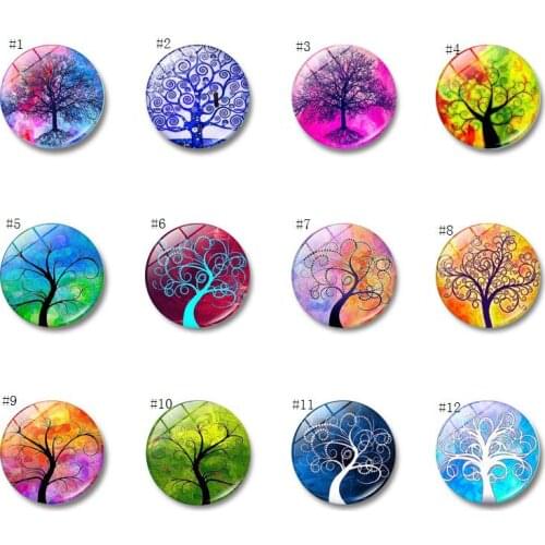 Tree of Life Round Glass Fridge Magnets Refrigerator Sticker Notes Message Holder Home Decoration SN3307