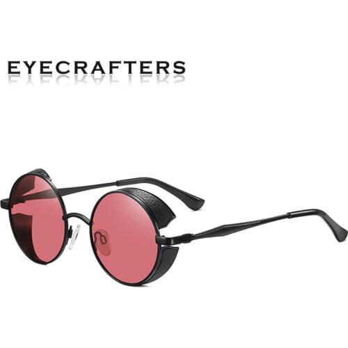 EYECRAFTERS 2020 New Mens Womens Polarized Steampunk Sunglasses Retro Punk Vintage Metal Eyewear uv400 Round Vintage Glasses